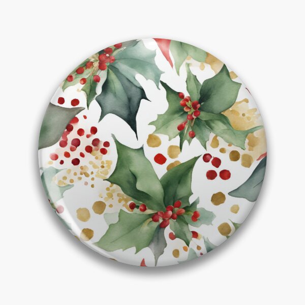 Item preview,  Poisettia,  Watercolor Florals Pattern  Green Red Star of Bethlehem,Christmas  Romantic Elegant Pattern designed and sold by KolorellaS.