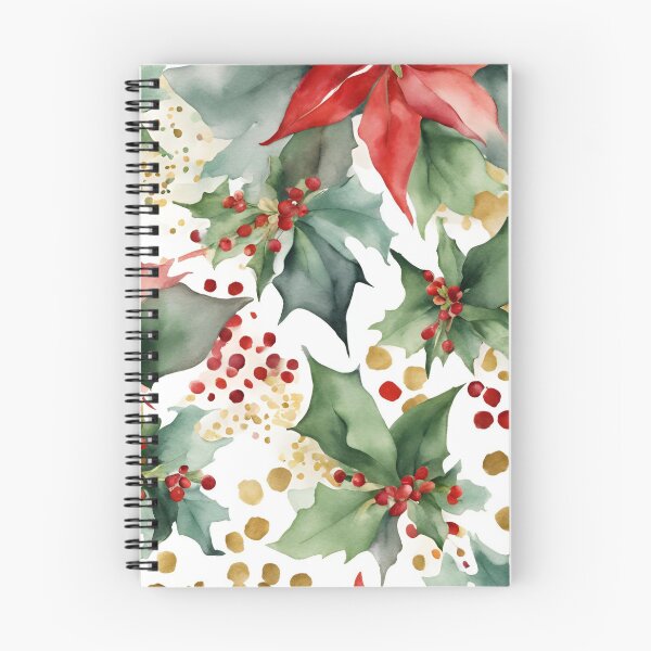 Item preview,  Poisettia,  Watercolor Florals Pattern  Green Red Star of Bethlehem,Christmas  Romantic Elegant Pattern designed and sold by KolorellaS.
