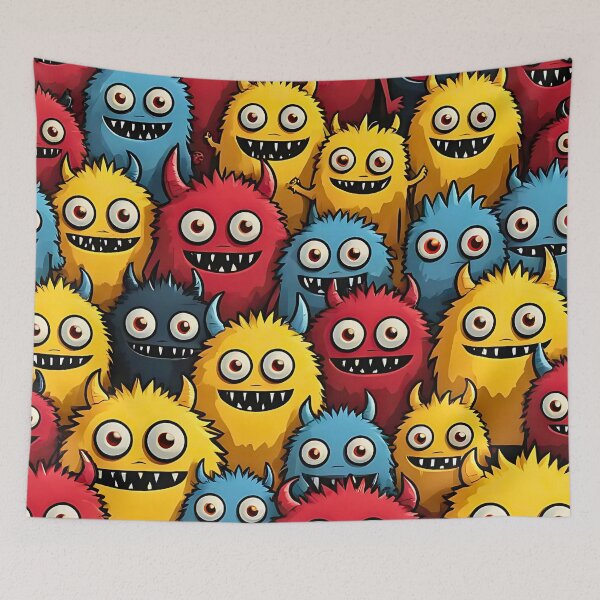 Item preview, Bunch of Little Cute Monsters cartoon kids poster designed and sold by BorgSpareParts.
