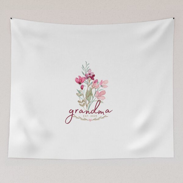 Item preview, Grandma EST 2025 - Wild Flower Bouquet designed and sold by patternjp.