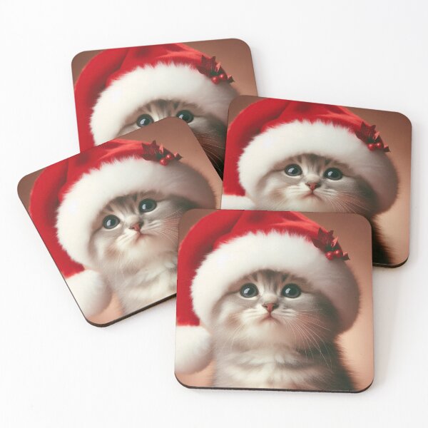 Item preview, kitten santa hat holiday and christmas designed and sold by Outlandishrob.