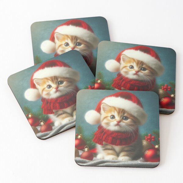 Item preview, Santa hat kitten for christmas and holidays designed and sold by Outlandishrob.