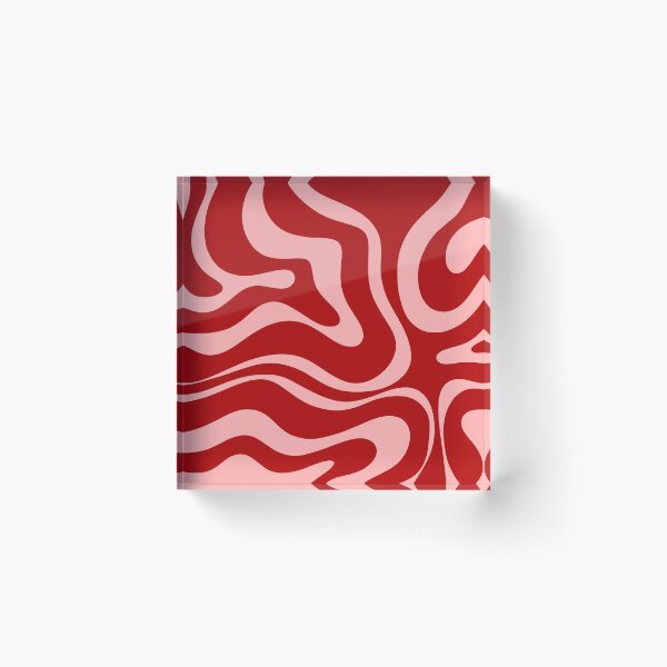Item preview, Modern Retro Liquid Swirl Fluid Abstract Bold Red and Pink designed and sold by kierkegaard.