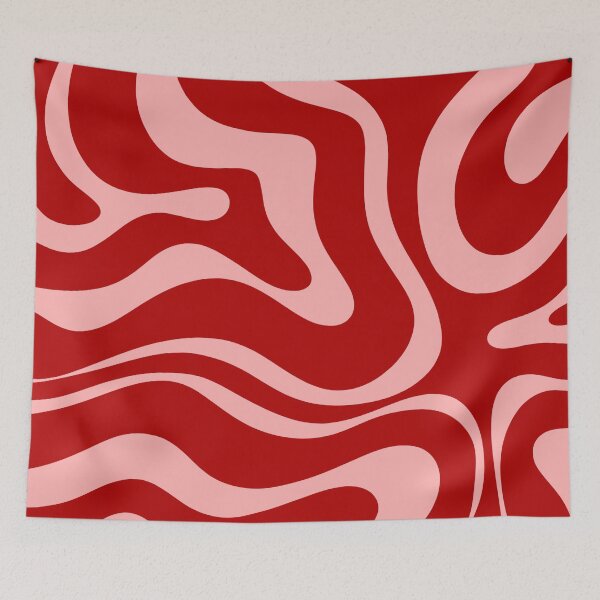 Item preview, Modern Retro Liquid Swirl Fluid Abstract Bold Red and Pink designed and sold by kierkegaard.