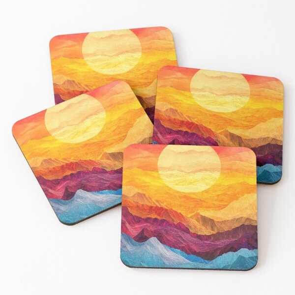 Artikelvorschau, Abstrakte Pastell Berge Sonnenaufgang entworfen und verkauft von NicolasGlowArt.