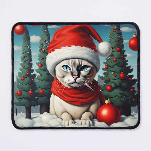 Item preview, Magritte-Inspired Christmas Kitty designed and sold by vwcallais.