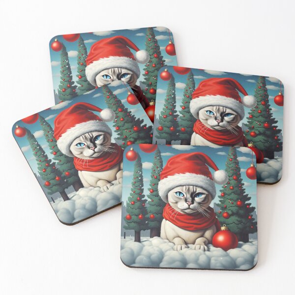 Item preview, Magritte-Inspired Christmas Kitty designed and sold by vwcallais.