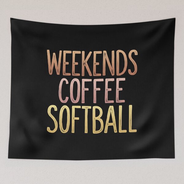 Artikelvorschau, Retro Wochenenden Kaffee und Softball Lustige Softball Mama entworfen und verkauft von clothesy7.