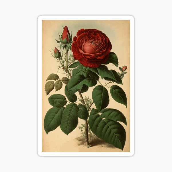 Item preview, Vintage-Romantik: Die rote Rose designed and sold by KAY Artists.