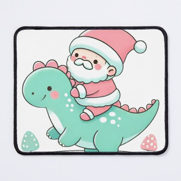 Item preview, Santa Riding a Dinosaur Cute Christmas Art designed and sold by AIARTIST1.
