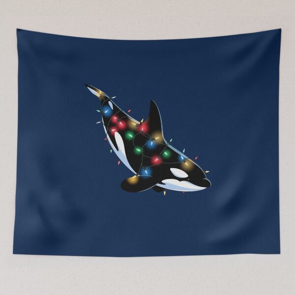 Item preview, Orca Wrapped in Christmas Lights designed and sold by Situstshirts.