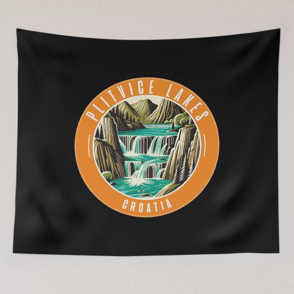 Item preview, Retro Plitvice Lakes National Park Landscape designed and sold by MaateoDesign.