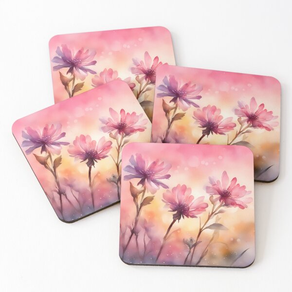 Item preview, Pink Wildflowers with Pink Sky designed and sold by CalmnessbyChoice.
