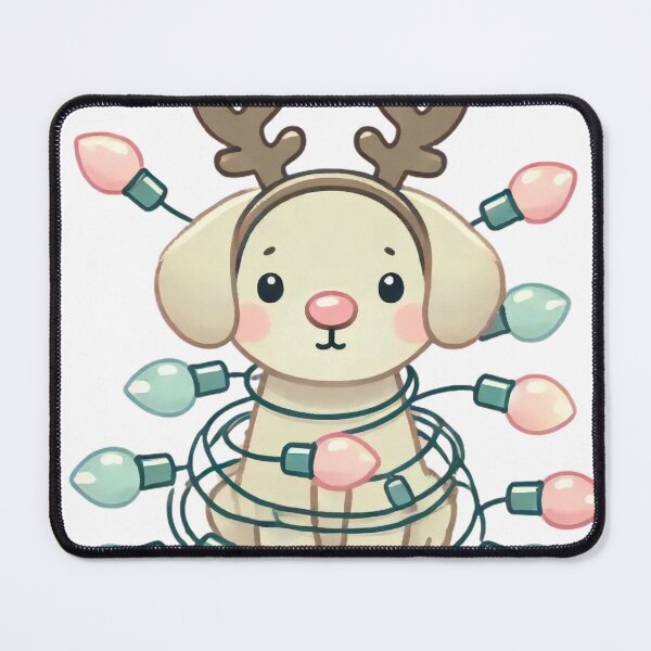 Item preview, Cute Reindeer Puppy Wrapped in Christmas Lights designed and sold by AIARTIST1.