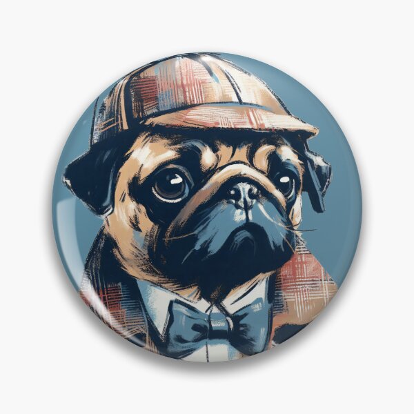 Item preview, Pug Detective in Sherlock Outfit designed and sold by Slick-Waffles.