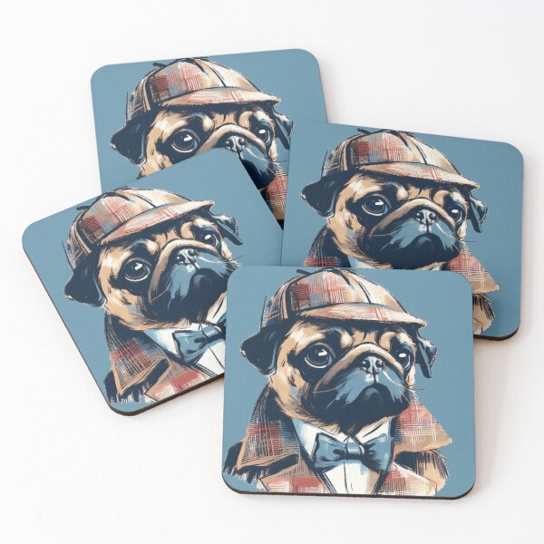 Item preview, Pug Detective in Sherlock Outfit designed and sold by Slick-Waffles.
