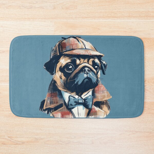 Item preview, Pug Detective in Sherlock Outfit designed and sold by Slick-Waffles.