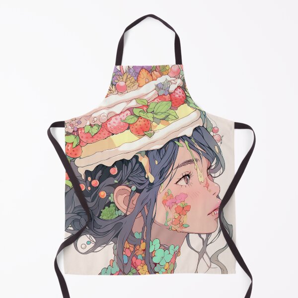 Item preview, Vibrant Floral Fruit Cake Anime Girl designed and sold by bubblegoth.