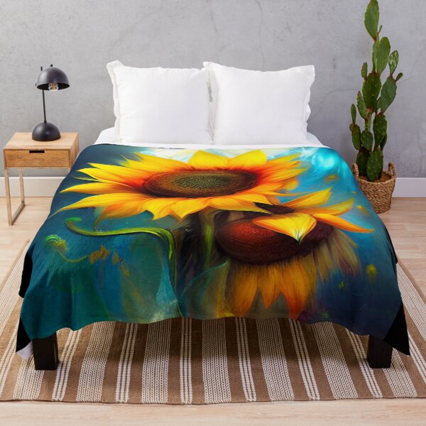 Item preview, Big beautiful sunflower abstract painting  designed and sold by dtmtattoo.