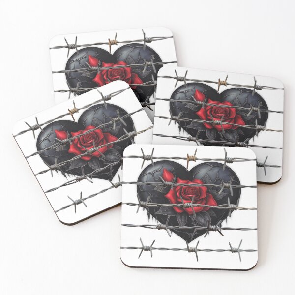 Item preview, BLACK HEART AND BARBED WIRE designed and sold by BIGPIX91011.