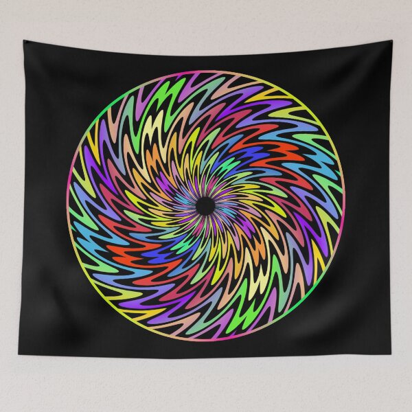 Item preview, colorful burst of wiggles in a circle designed and sold by chambergambit.