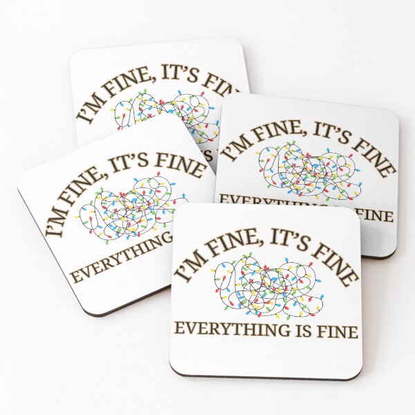 Item preview, Funny Christmas Lights Tangle Design - "I’m Fine, It’s Fine, Everything is Fine" designed and sold by TOA Timeless Original Apparel.