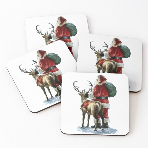 Item preview, Santa and his reindeer from behind designed and sold by Mara's designs.