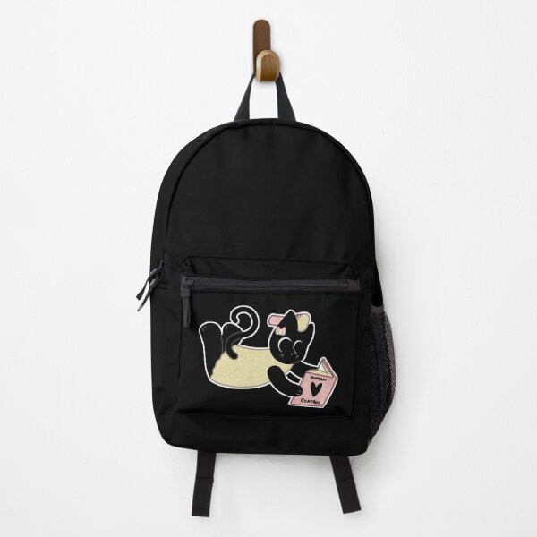 Item preview, black cat reading about human control designed and sold by bunnyEmanArt.