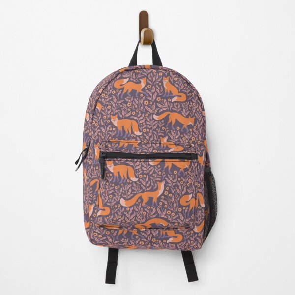Item preview, Foxies - Fox Pattern - Dark Purple and Orange designed and sold by AycaAtalay.