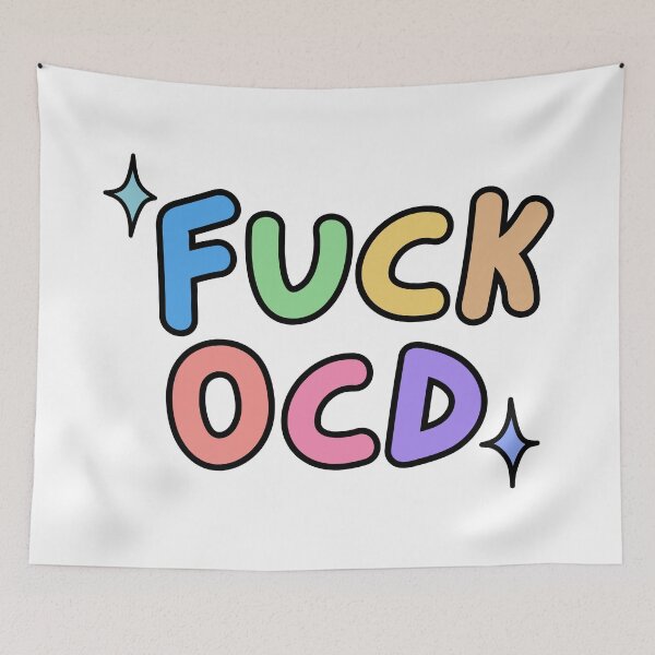 Item preview, Fuck ocd colourful text design | OCD awareness designed and sold by NeurodiverseTea.