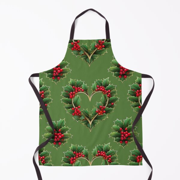 Item preview, Holly Heart: A classic Christmas pattern featuring holly leaves and berries arranged in heart shapes, perfect for adding a touch of festive cheer. designed and sold by Grang Art Artistic Designs.