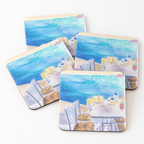 Item preview, Table with View in Santorini Oia Waiting for you in the Aegean designed and sold by artshop77.