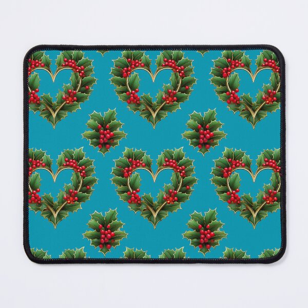 Item preview, Heartfelt Holly: A romantic pattern with hearts formed from holly leaves, symbolizing love and affection during the Christmas season. designed and sold by Grang Art Artistic Designs.