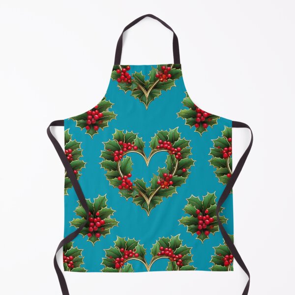 Item preview, Heartfelt Holly: A romantic pattern with hearts formed from holly leaves, symbolizing love and affection during the Christmas season. designed and sold by Grang Art Artistic Designs.