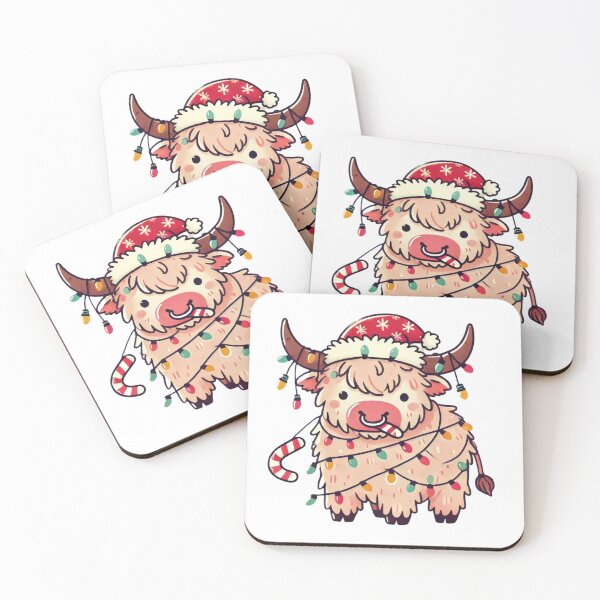 Item preview, Adorable Highland Cow Wrapped in Christmas Lights designed and sold by AIARTIST1.