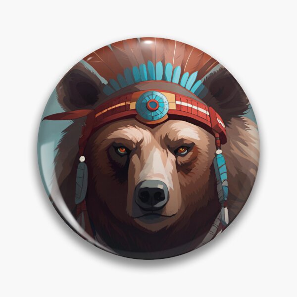Aperçu de l'œuvre Coiffe indienne sur un ours créée et vendue par dtmtattoo.