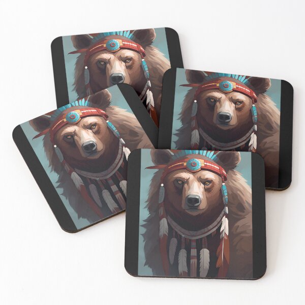Item preview, Indian headdress on a bear designed and sold by dtmtattoo.