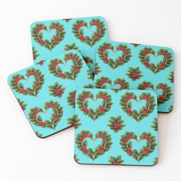 Item preview, Holly Heartfelt: A sentimental pattern with hearts made from holly leaves, expressing love and gratitude. designed and sold by Grang Art Artistic Designs.