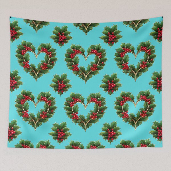 Item preview, Holly Heartfelt: A sentimental pattern with hearts made from holly leaves, expressing love and gratitude. designed and sold by Grang Art Artistic Designs.