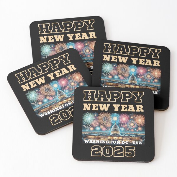 Item preview, Happy New Year 2025 - Washington DC - Yellow Edition designed and sold by Manic Merch Designs.
