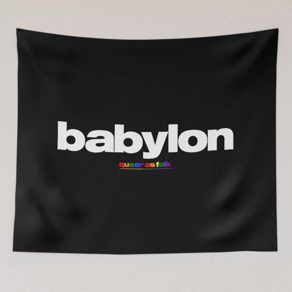Item preview, BABYLON LOGO WHITE QUEER AS FOLK designed and sold by GroupieClub.