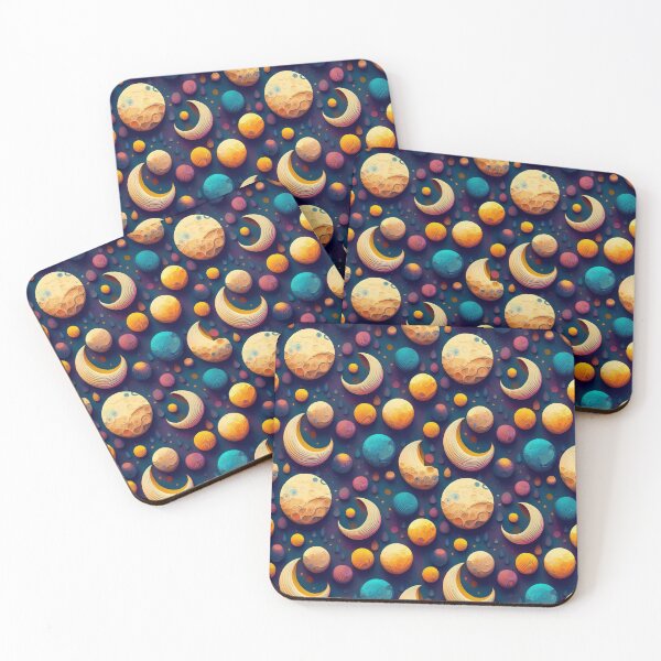 Item preview, Lunar Landscape: A whimsical pattern featuring moons of various shapes and sizes, each with unique craters and textures, creating a dreamy and ethereal atmosphere. designed and sold by Grang Art Artistic Designs.
