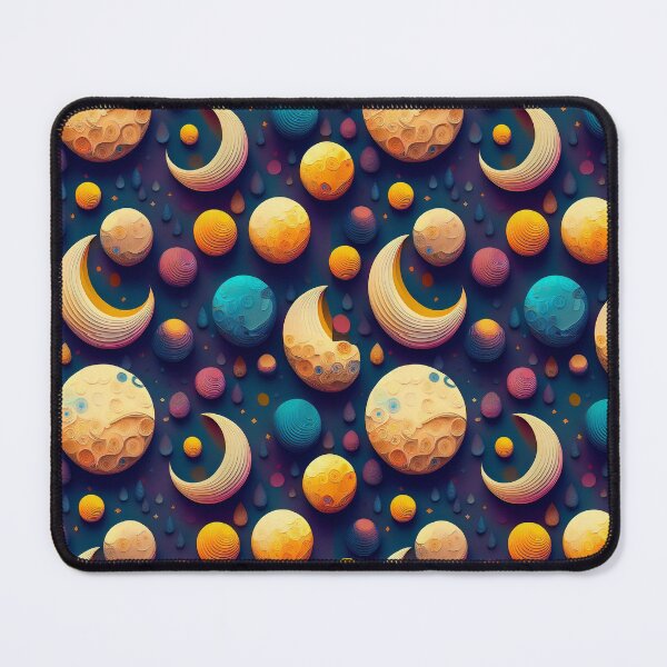 Item preview, Lunar Landscape: A whimsical pattern featuring moons of various shapes and sizes, each with unique craters and textures, creating a dreamy and ethereal atmosphere. designed and sold by Grang Art Artistic Designs.
