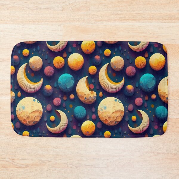 Item preview, Lunar Landscape: A whimsical pattern featuring moons of various shapes and sizes, each with unique craters and textures, creating a dreamy and ethereal atmosphere. designed and sold by Grang Art Artistic Designs.