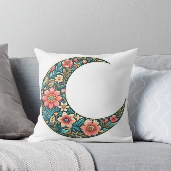 Item preview, Floral Crescent Moon designed and sold by Spike The Punch Design Co..