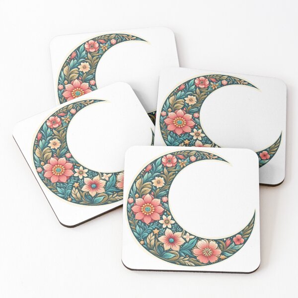Item preview, Floral Crescent Moon designed and sold by Spike The Punch Design Co..