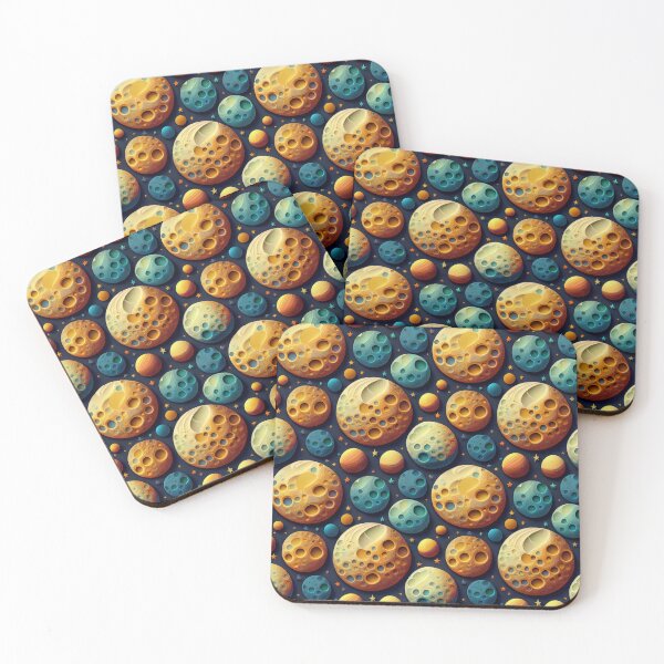 Item preview, Lunar Moon Landscape: A whimsical pattern featuring moons of various shapes and sizes, each with unique craters and textures, creating a dreamy and ethereal atmosphere. designed and sold by Grang Art Artistic Designs.