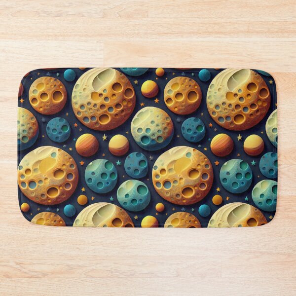 Item preview, Lunar Moon Landscape: A whimsical pattern featuring moons of various shapes and sizes, each with unique craters and textures, creating a dreamy and ethereal atmosphere. designed and sold by Grang Art Artistic Designs.