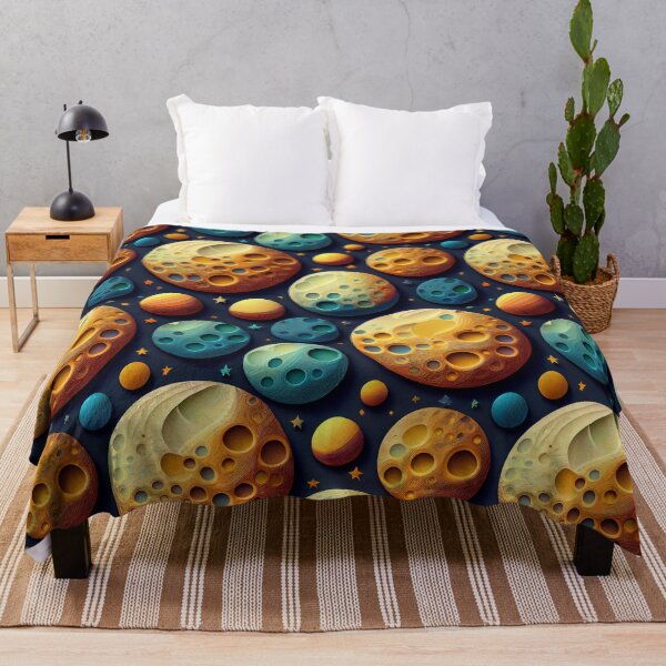 Item preview, Lunar Moon Landscape: A whimsical pattern featuring moons of various shapes and sizes, each with unique craters and textures, creating a dreamy and ethereal atmosphere. designed and sold by Grang Art Artistic Designs.