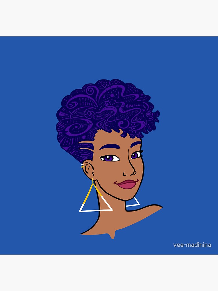 Thumbnail 3 of 3, Pin, Black woman with a frohawk designed and sold by vee-madinina.